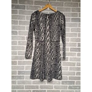 Michael kors Womens Snake Print A-Line Long Sleeve Dress Size 2‎